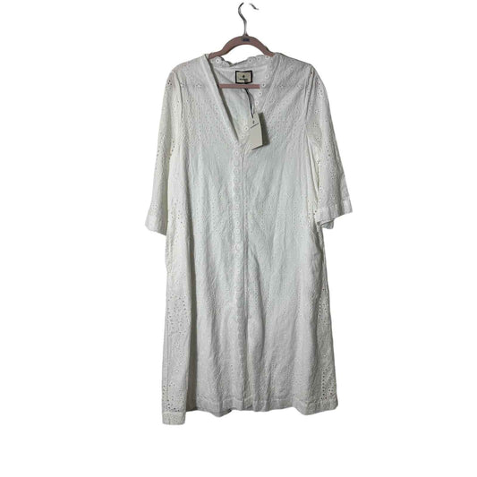 NWT Tuckernuck White Eyelet 3/4 Sleeve Midi Dress Sz S