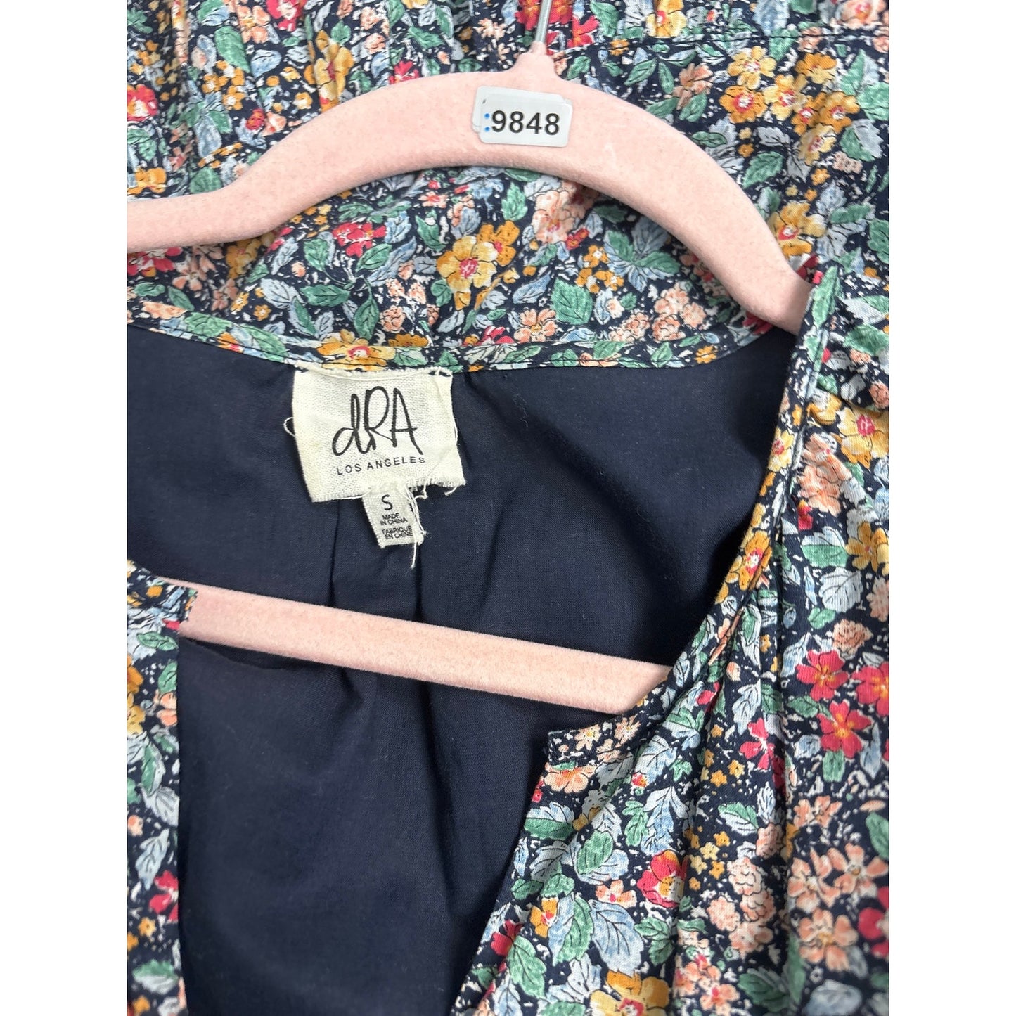 dRA Navy and Multicolor Floral Mini Dress Sz S
