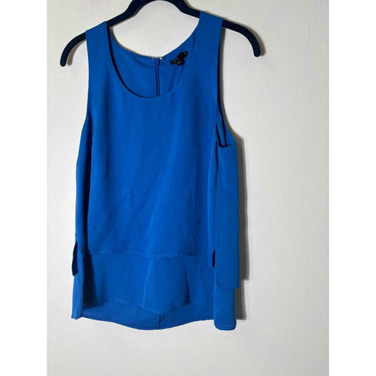 Theory Cobalt Blue Sleeveless Tank with Layered Hem Sz M