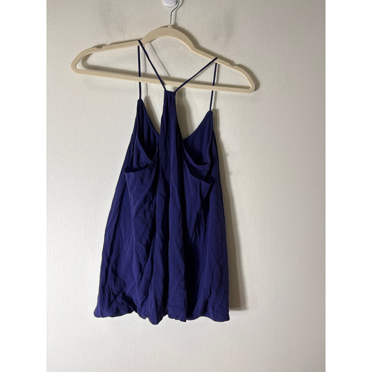 Vince Navy Layered Silk Top Sz S