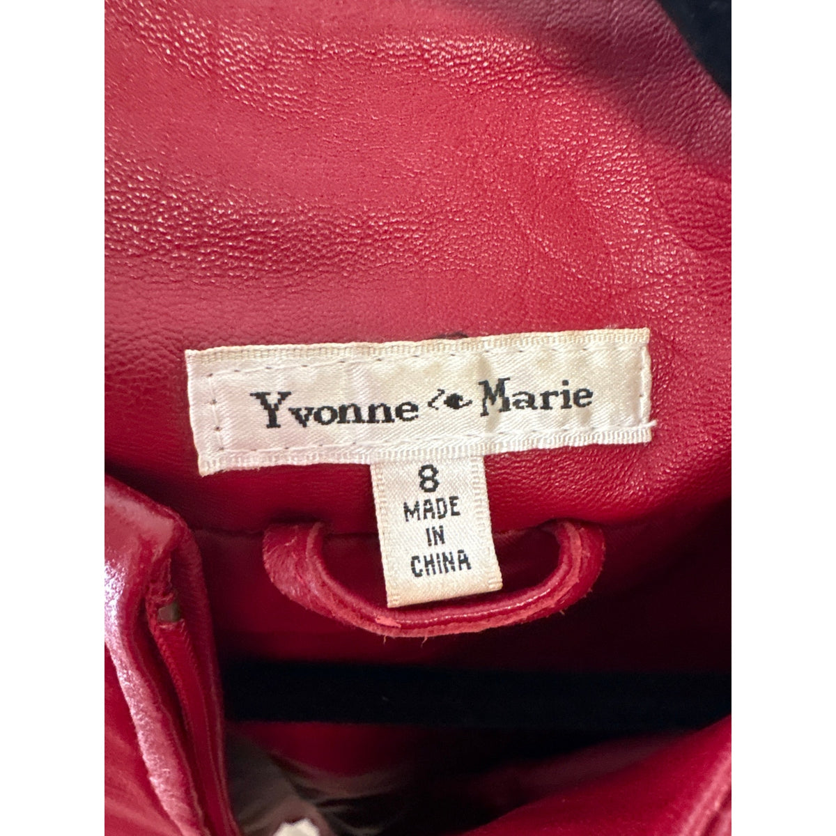 Yovonne Marie Red Leather Jacket Sz 8
