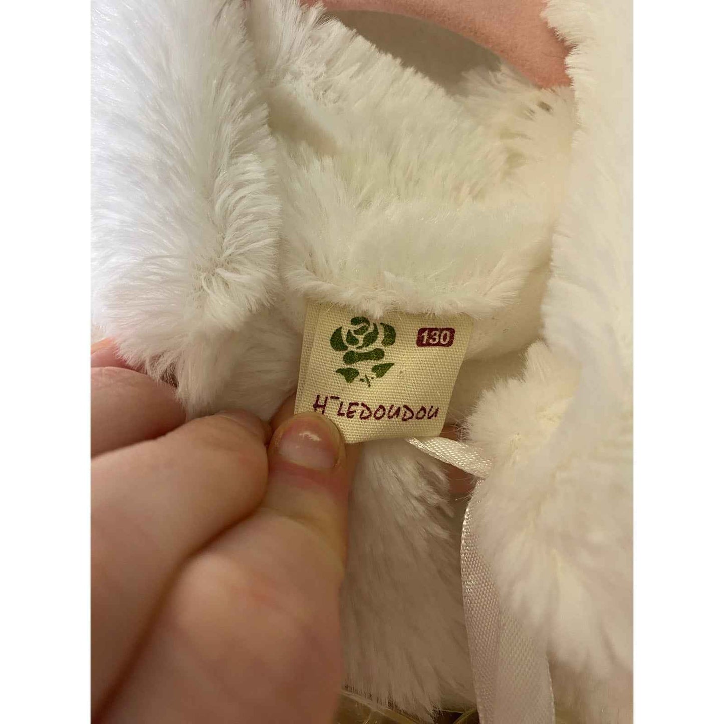 H-Ledoudou White Fur Shrug for Girls Sz 13