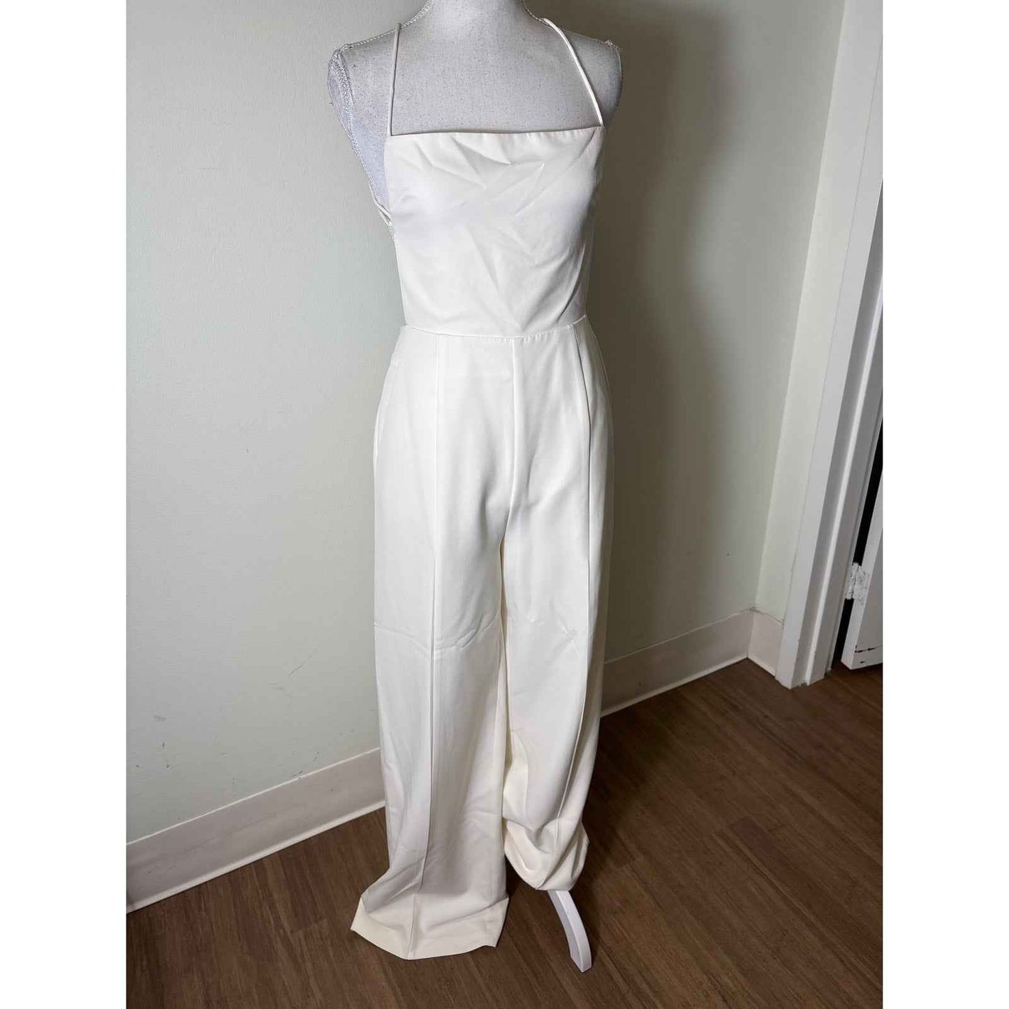 NBD White Strappy Jumpsuit Sz S