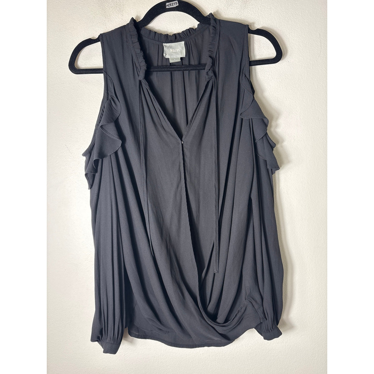 Maeve Black Cold Shoulder Long Sleeve Shirt Sz S