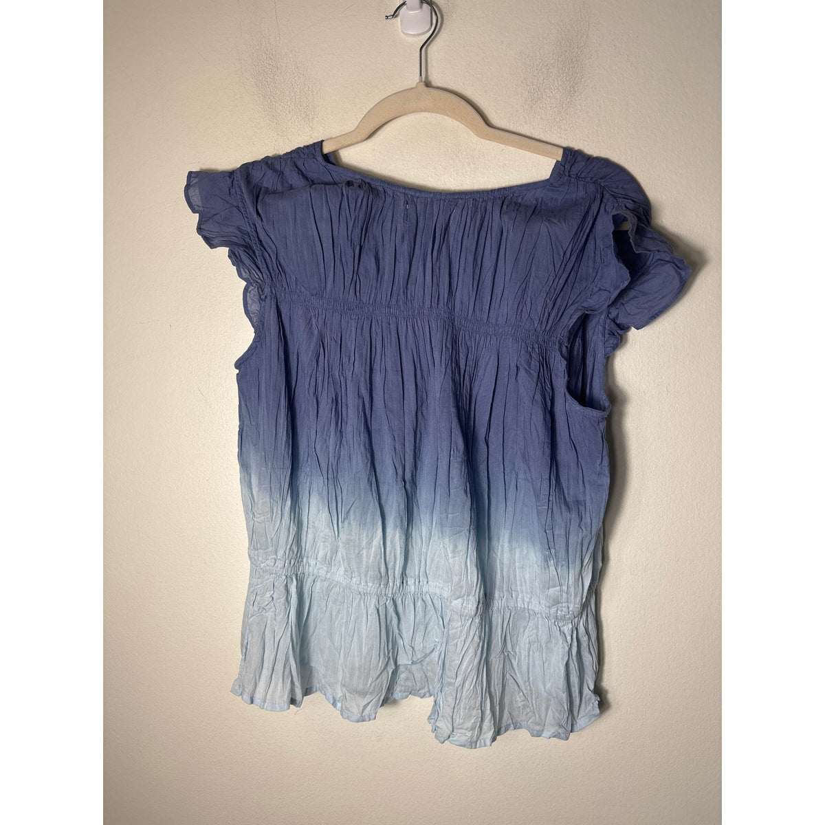 NWT Velvet Blue Ombre Gathered Top Sz L