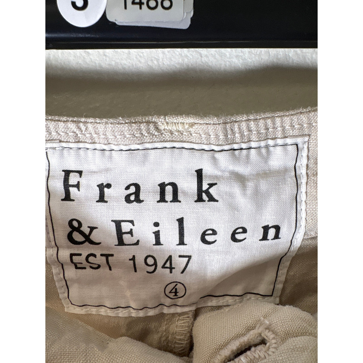 Mens Frank & Eileen Khaki Linen Jogger Style Pants Sz 4