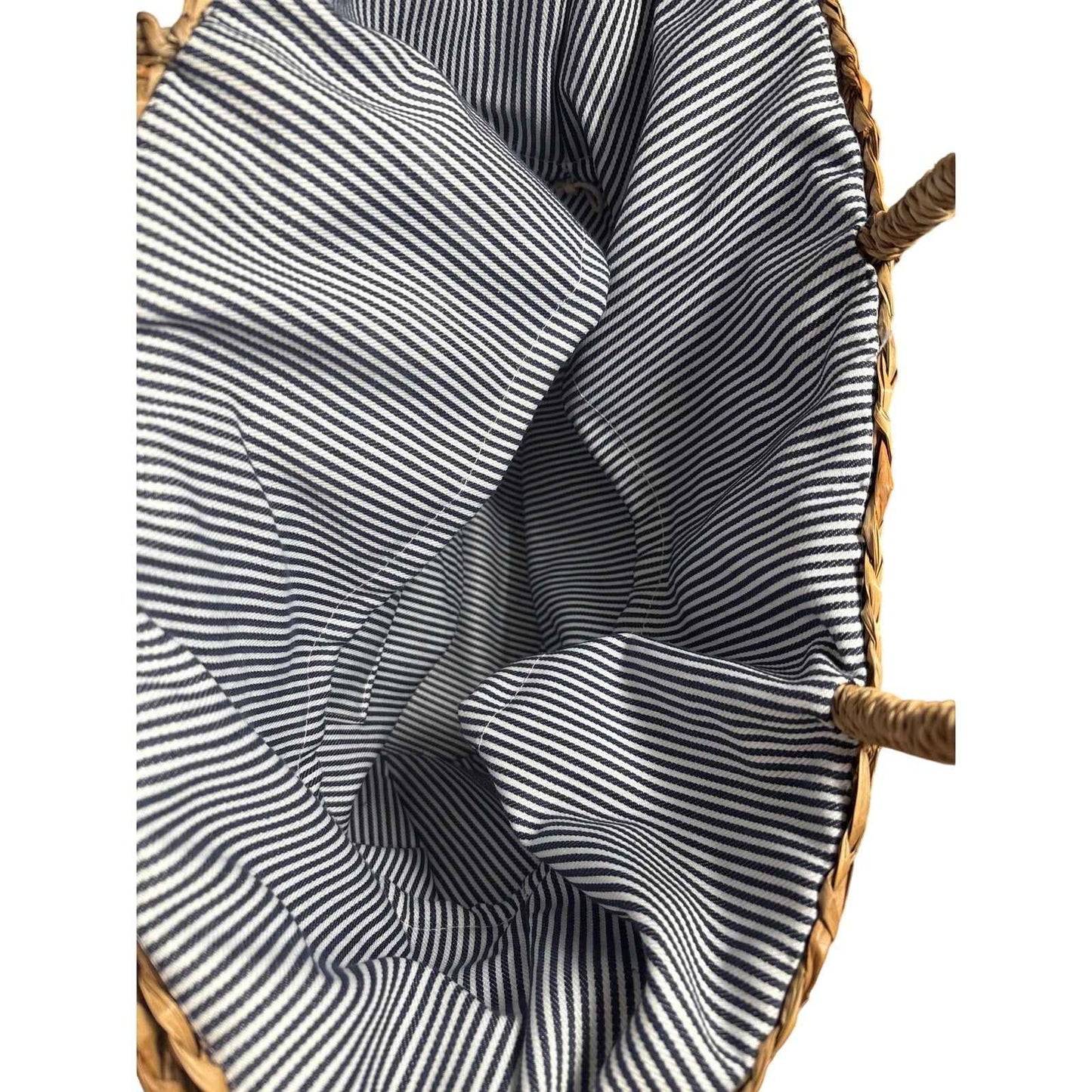 NWT Brown Straw Lined Beach Bag Sz 12"x19"