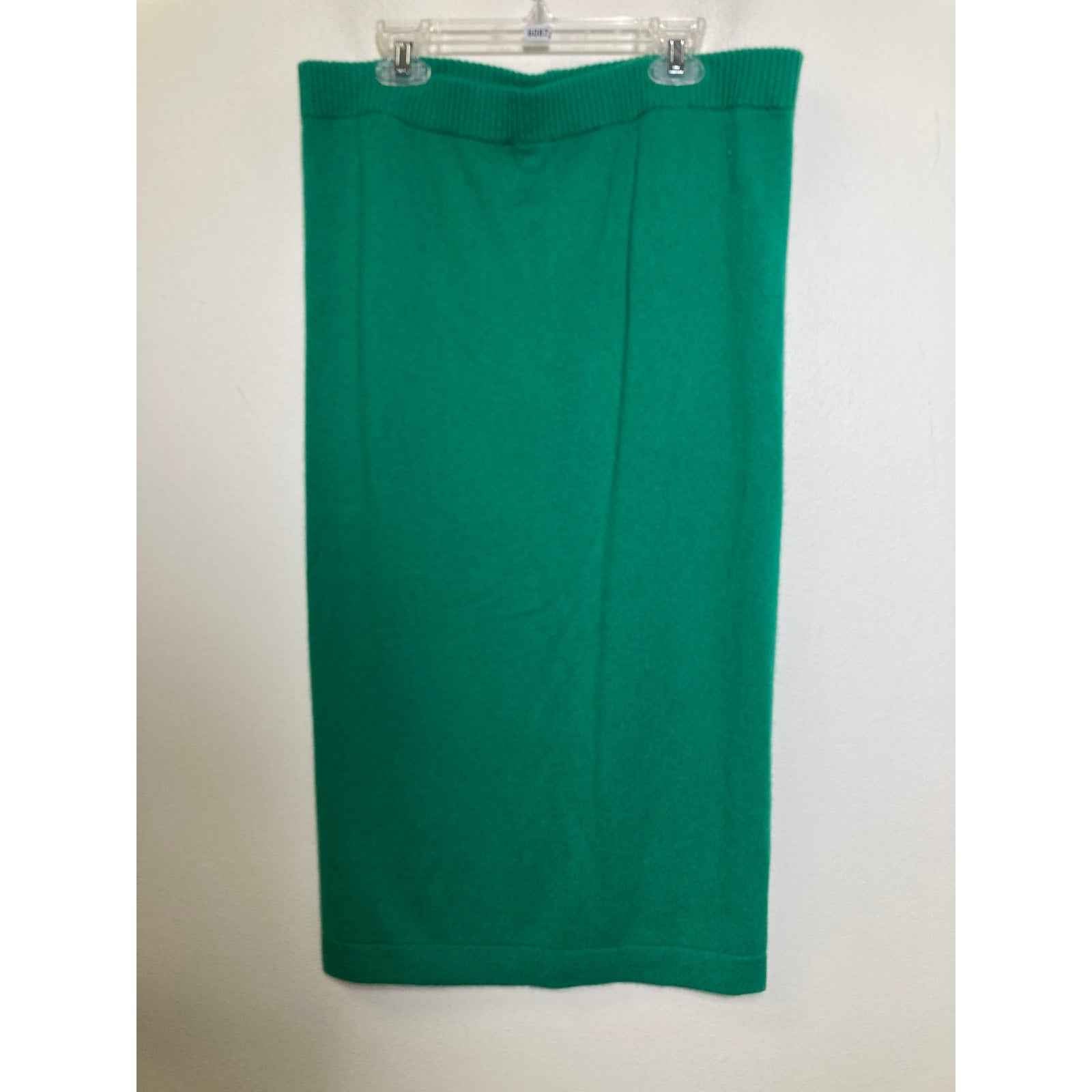 NWT NAADAM Kelly Green Cashmere Midi Pencil Skirt Sz L