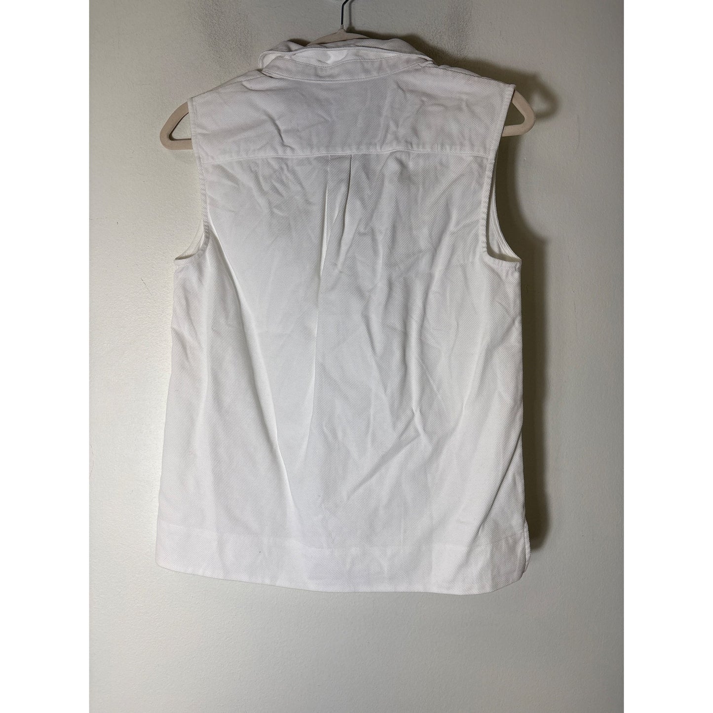 Theory White Pique Sleeveless Top Sz S