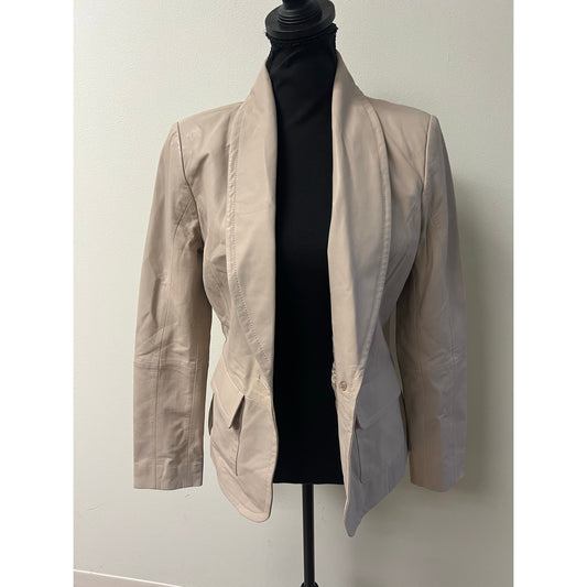 BOD & CHRISTENSEN Tan Leather Jacket Sz S