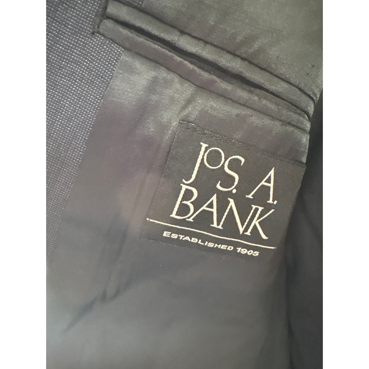 Mens Jos A Bank Navy Executive Suit Sz 46L/40Waist