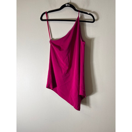 Worth Deep Pink Asymmetrical On Shoulder Top Sz 6