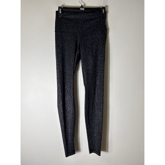Lululemon Black Floral Print Athletic Leggings Sz 6