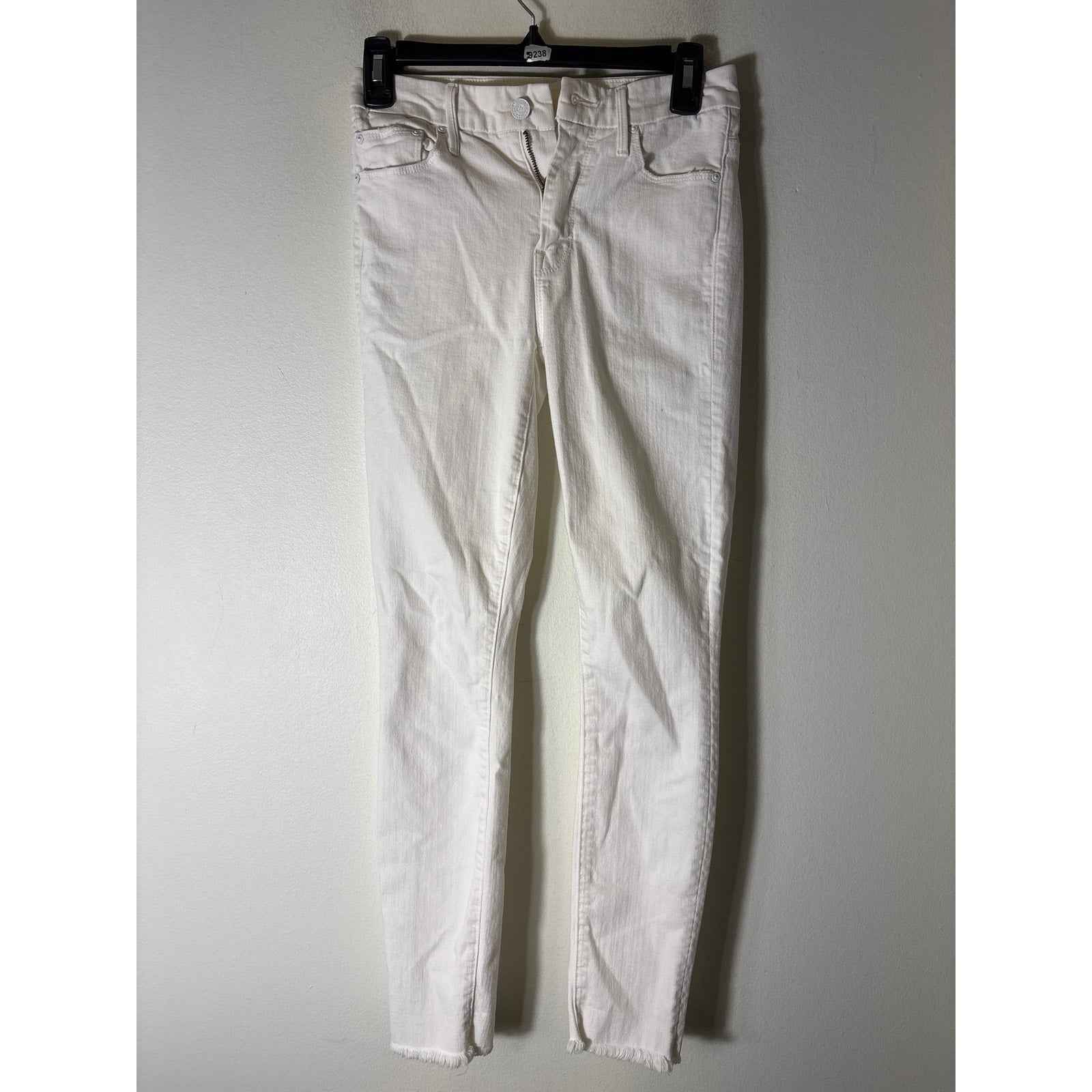 Mother White "Looker Ankle Fray" High Waisted Denim Jeans Sz 25