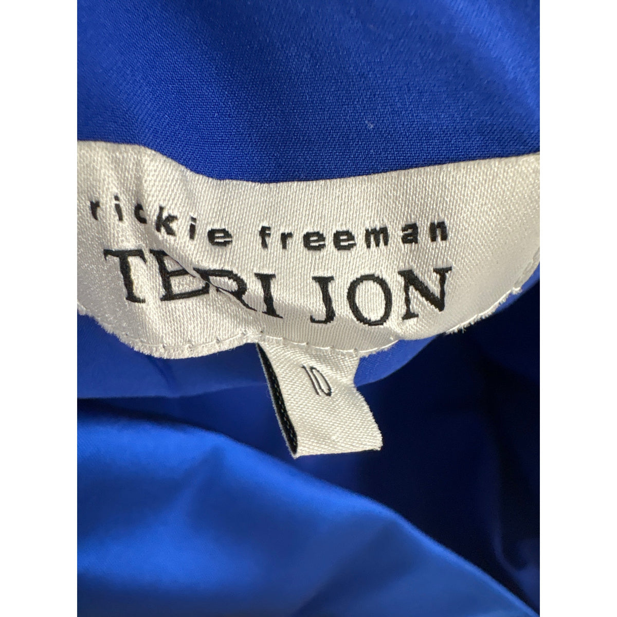 Teri Jon Cobalt Blue One Shoulder Ball Gown Sz 10
