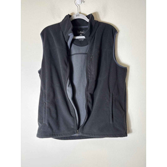 Men's L.L. Bean Black Sleeveless Fleece Vest Sz M