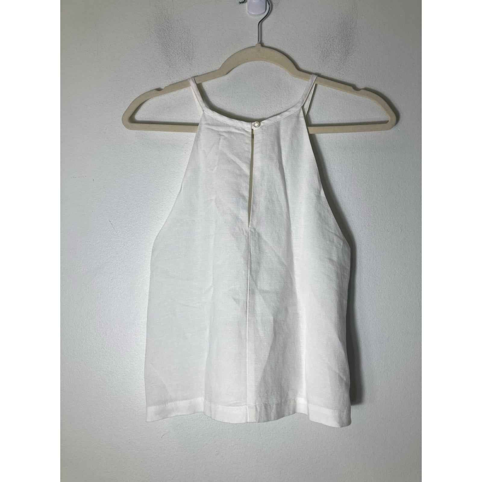 Emerson Fry White Linen Halter Neck Tank Sz S