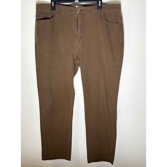 Men's Peter Millar Brown Cotton Flat Front Chinos Sz 40x32