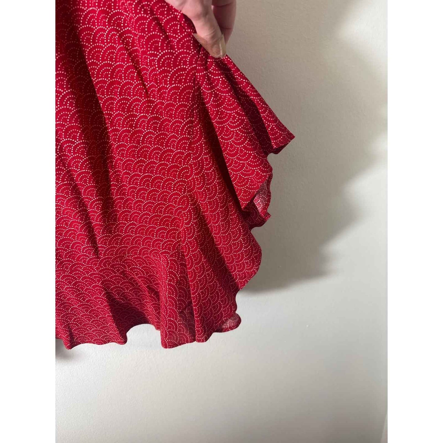 ba&sh Red Long Flouncy Skirt Sz 6