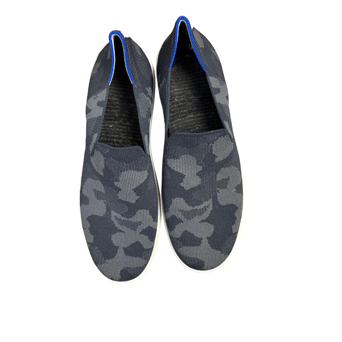 Rothy's Black Camo Woven Fabric Slides Sz 10.5