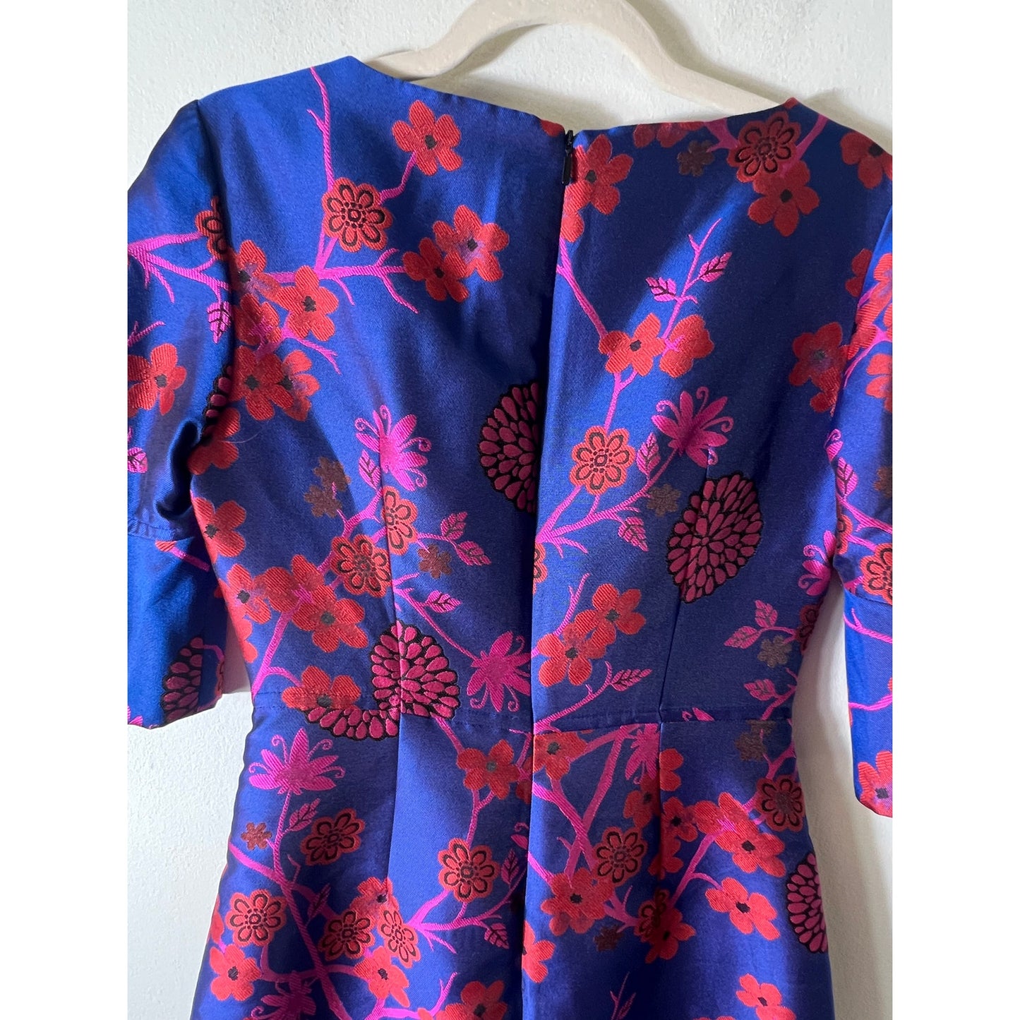 Trina Turk Blue Floral Peplum Dress size 2