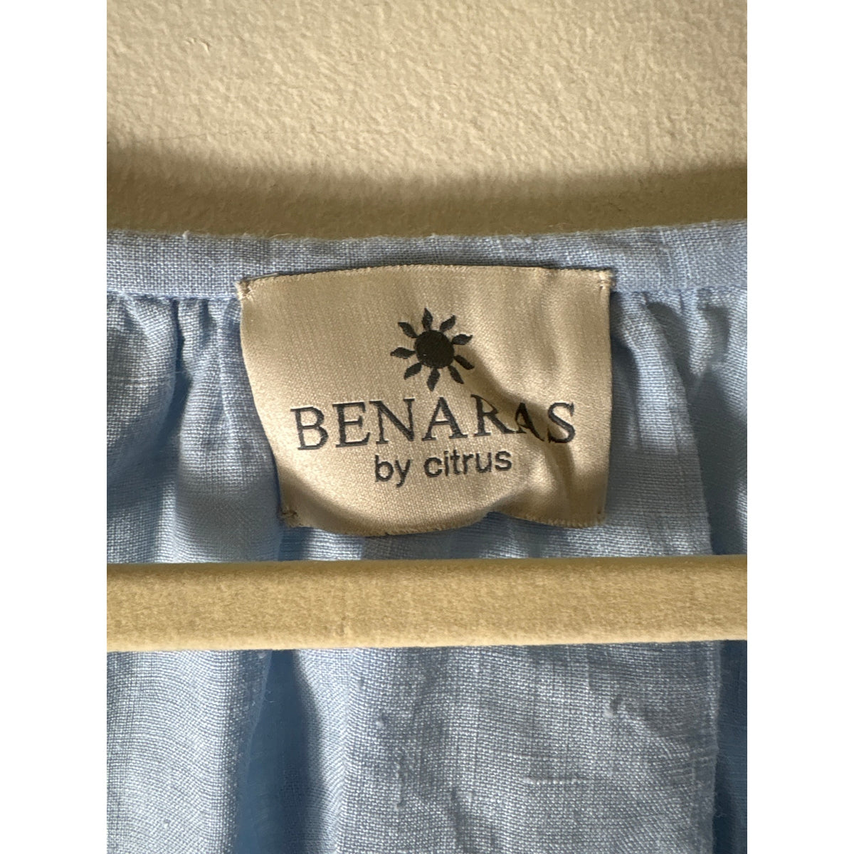Benarus Light Blue Long Sleeve Linen Tunic Sz M