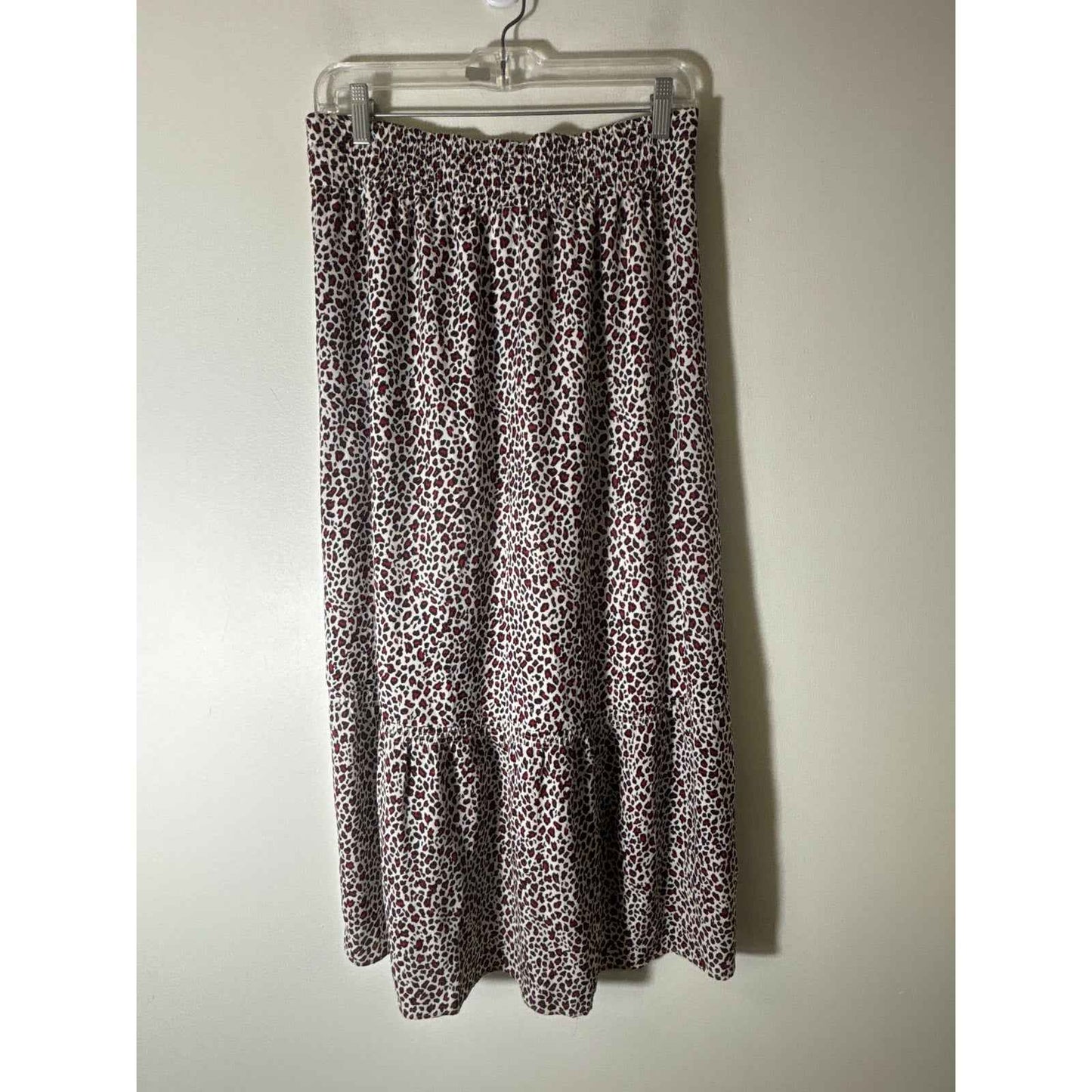 A.L.C. Red White Black Print Pull On Maxi Skirt Sz 4