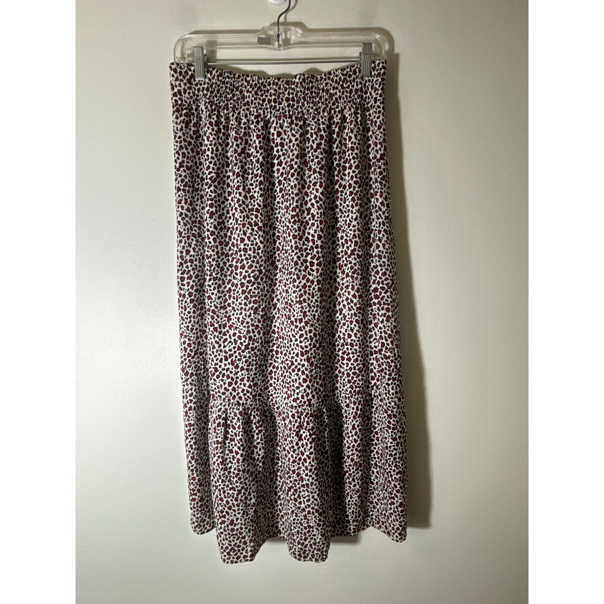 A.L.C. Red White Black Print Pull On Maxi Skirt Sz 4