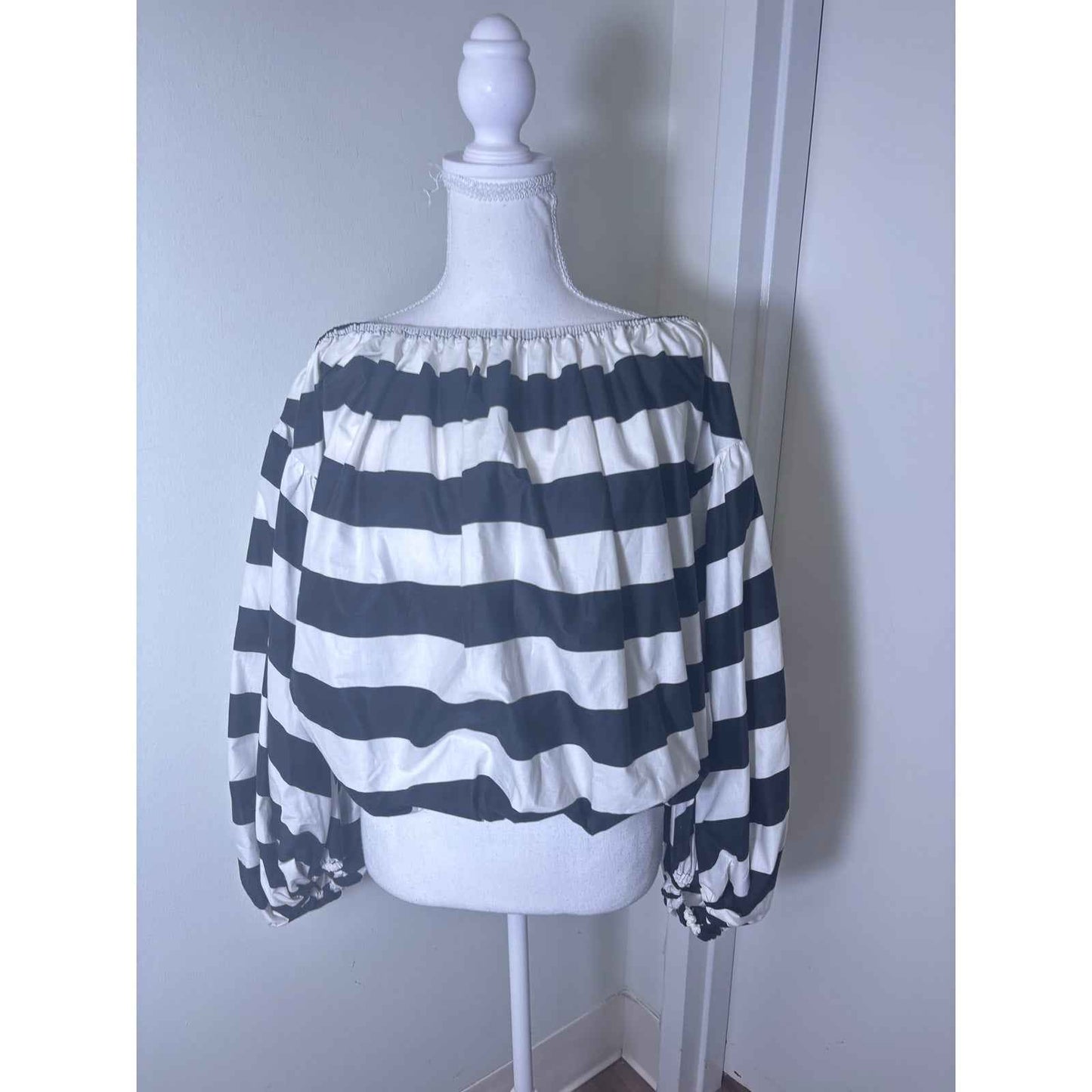 NWT Caroline Constas Black and White Andros Top Sz M