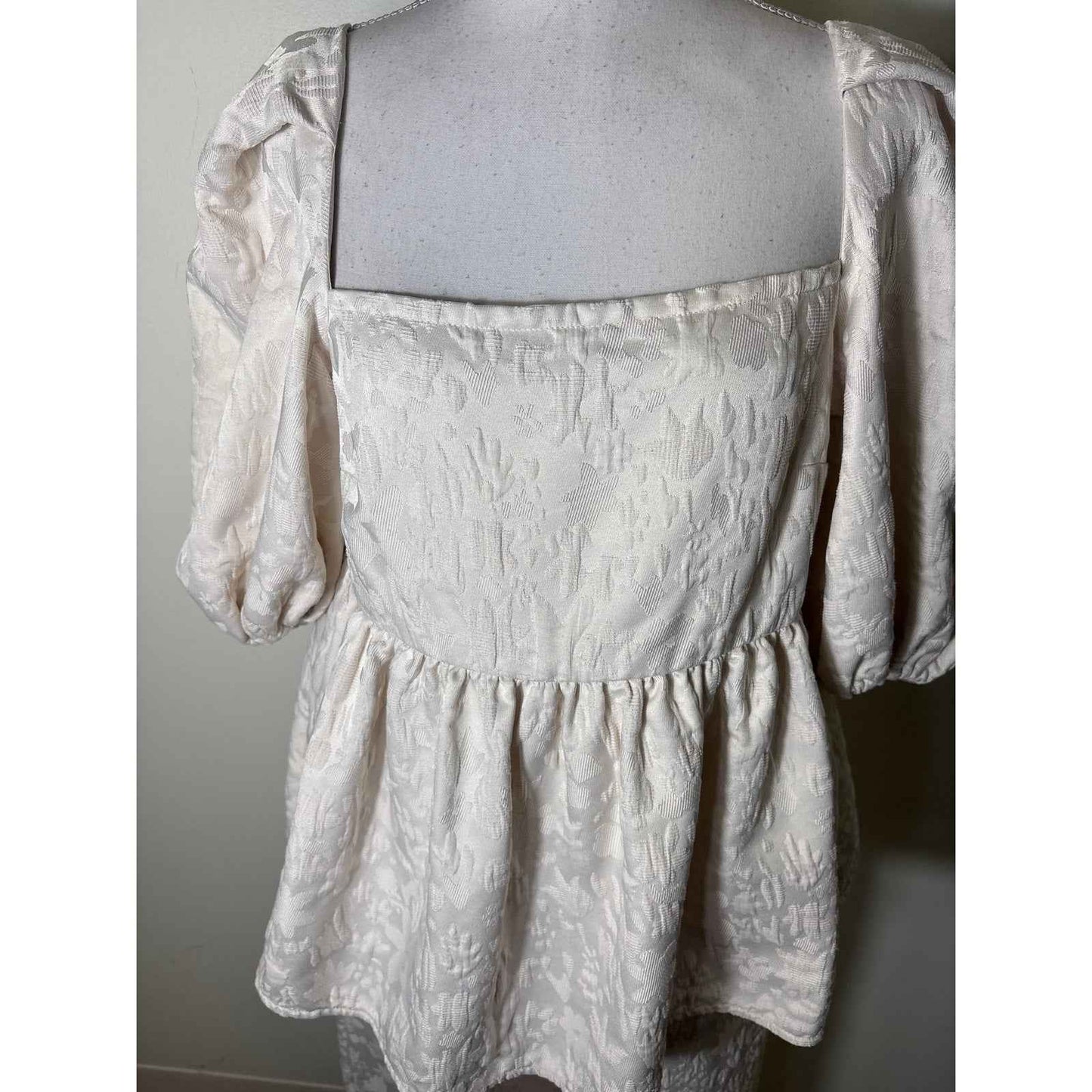 Stine Goya Ivory Puff Sleeve Top and Pants Set Sz S