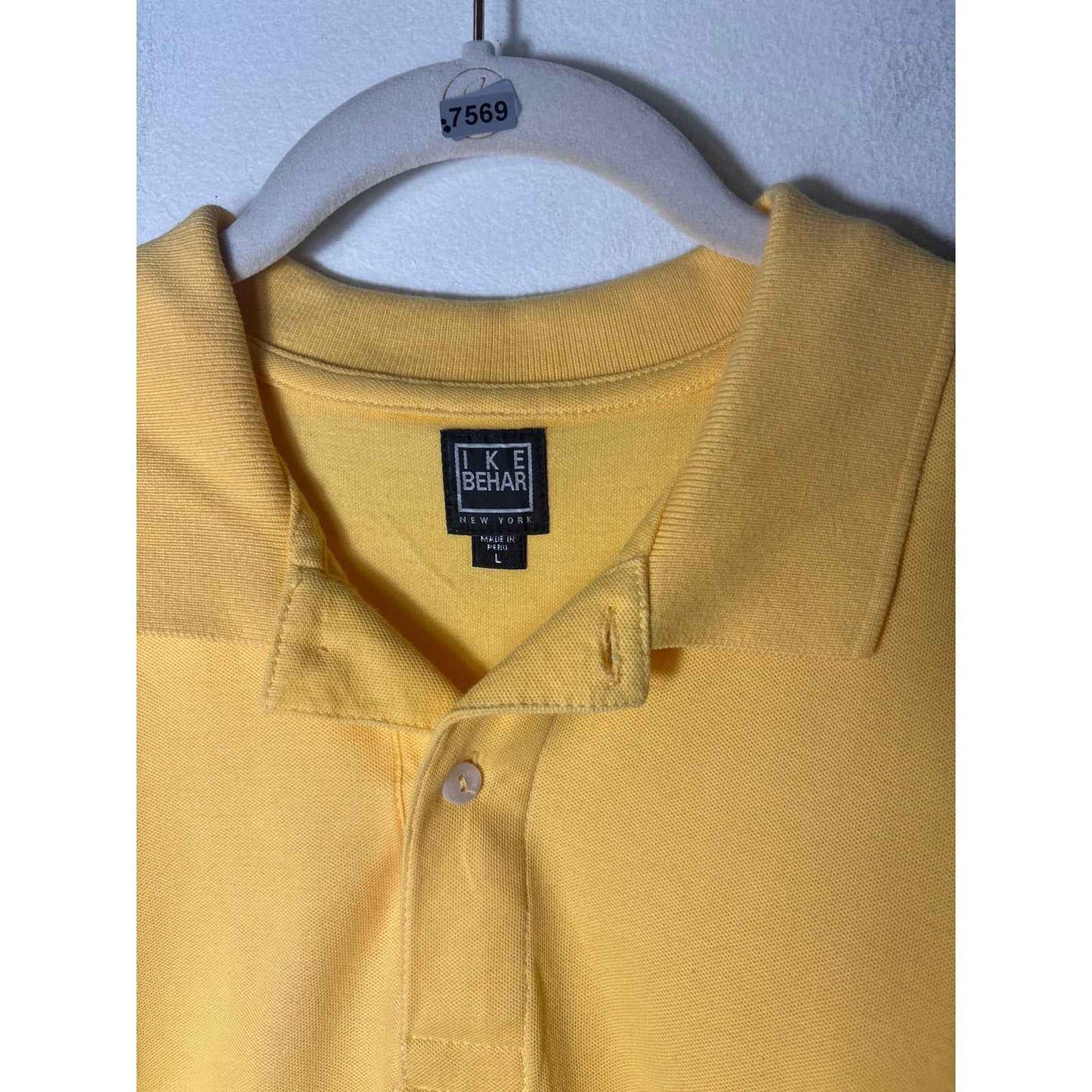 Men's Ike Behar Ny Yellow Polo Sz L