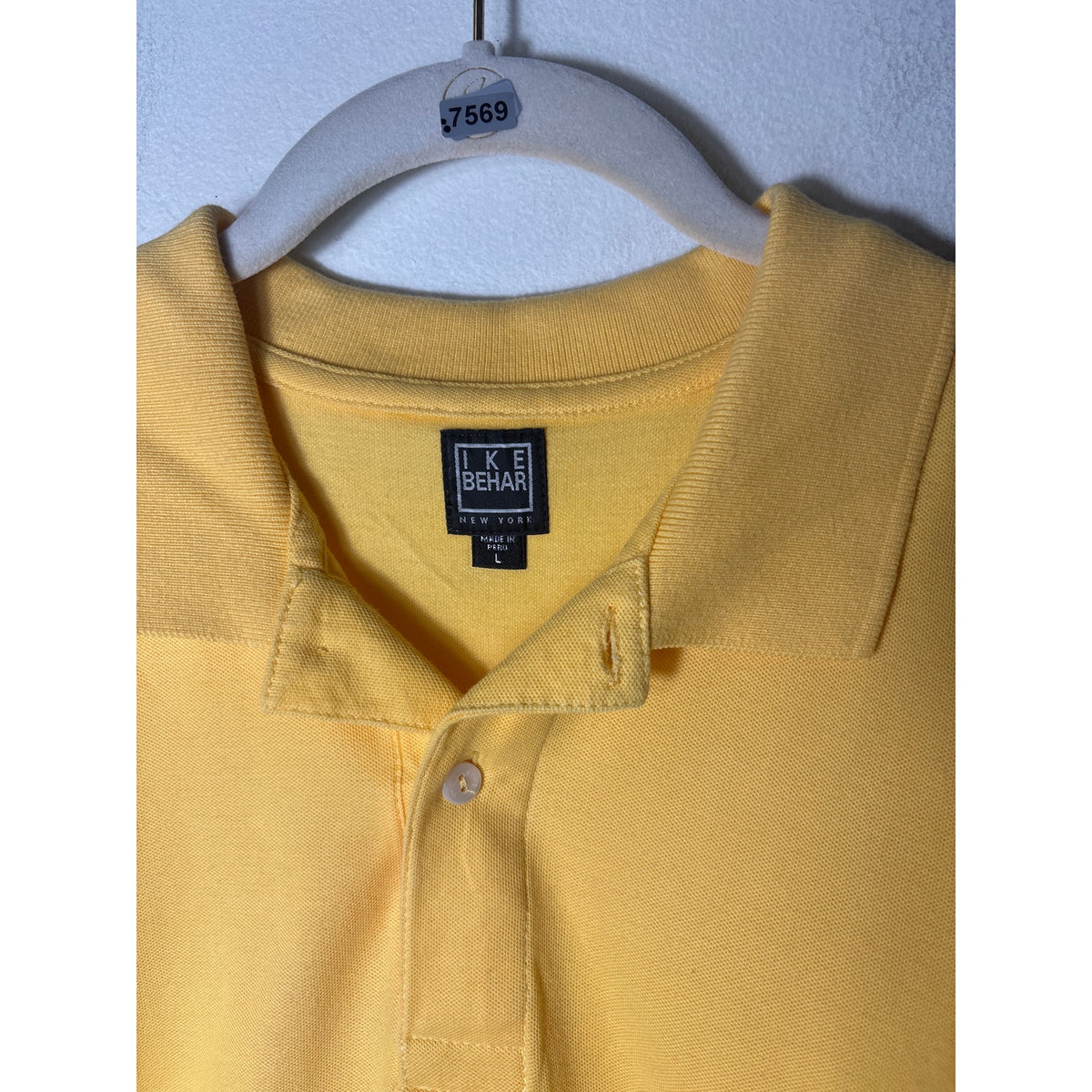 Men's Ike Behar Ny Yellow Polo Sz L