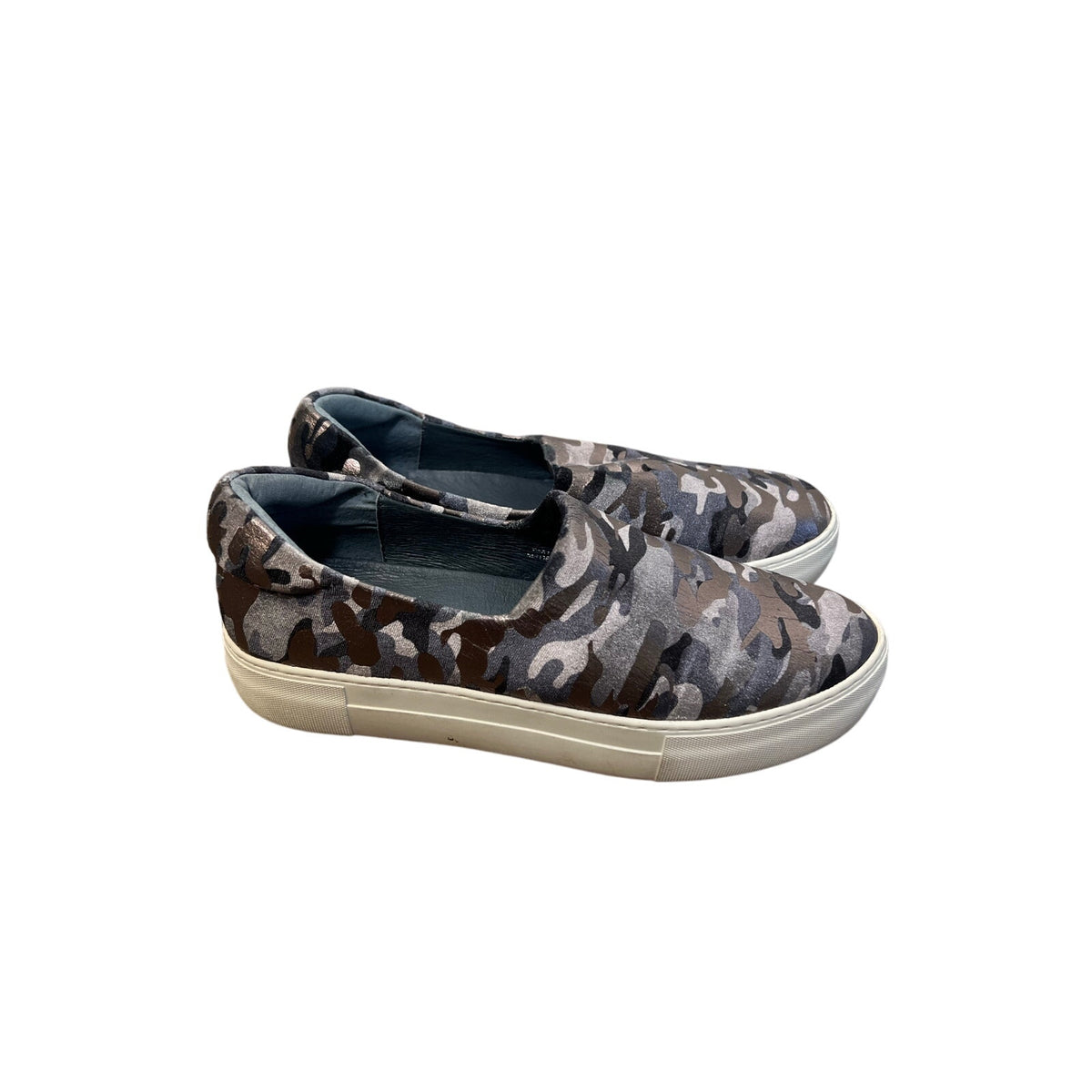 J/Slides NYC  Grey Camo Fabric Ariana Sz 9M