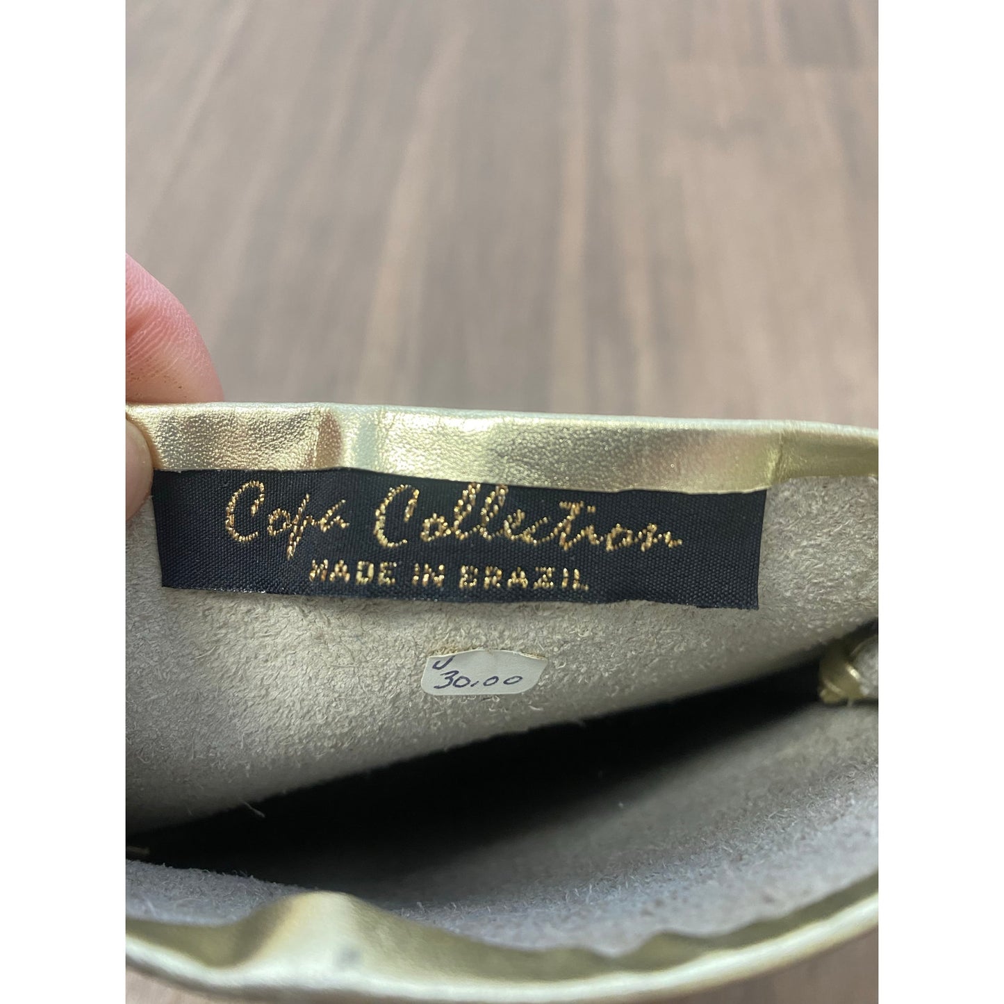 Vintage Copa Collection Brutalist Gold Leather Purse