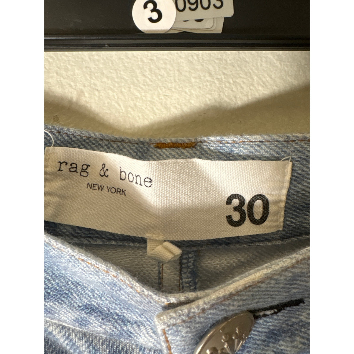 Rag & Bone Light Wash Cotton Wide Leg Jeans Style Pants Sz 30
