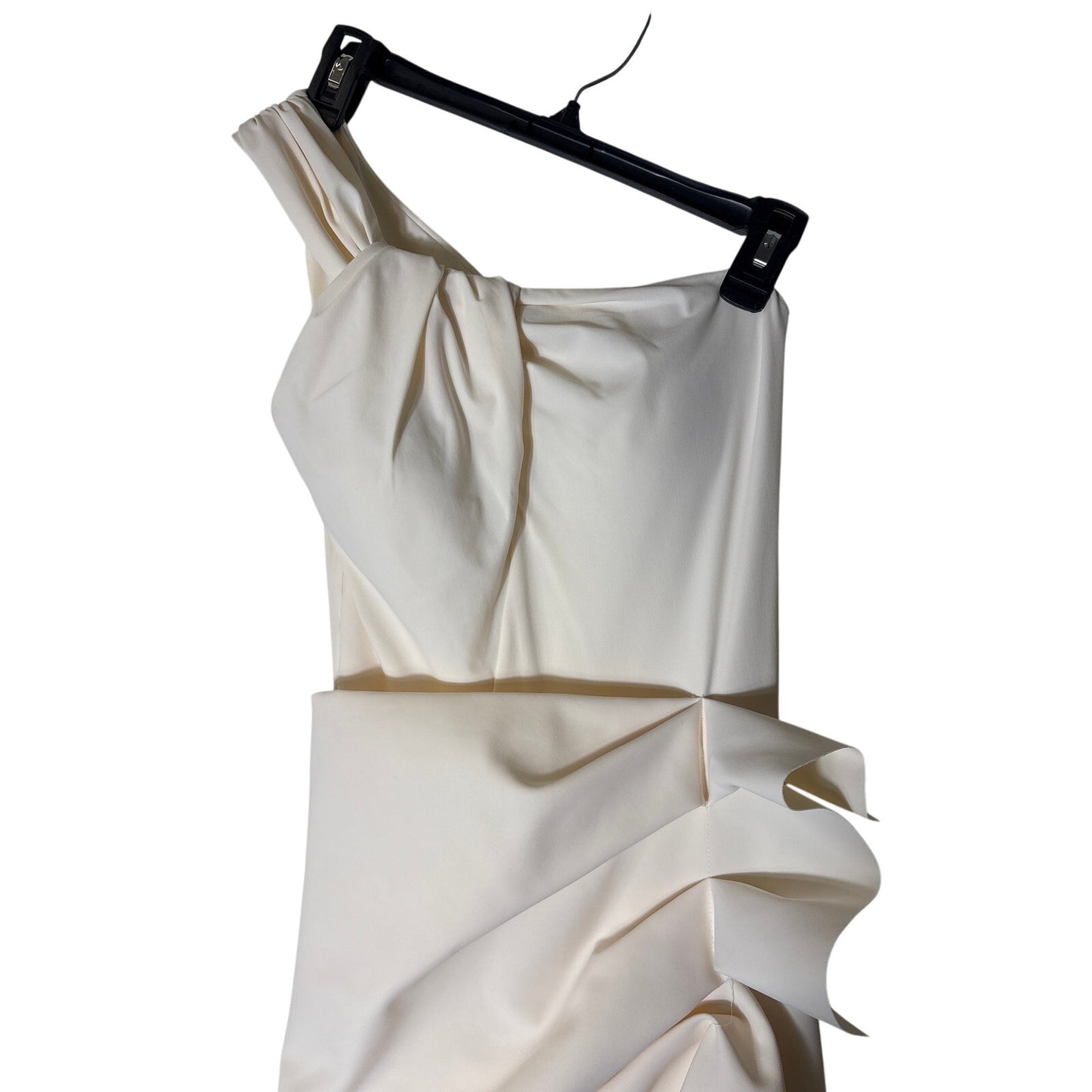 Chiara Boni Cream One Shoulder Gown Sz 38