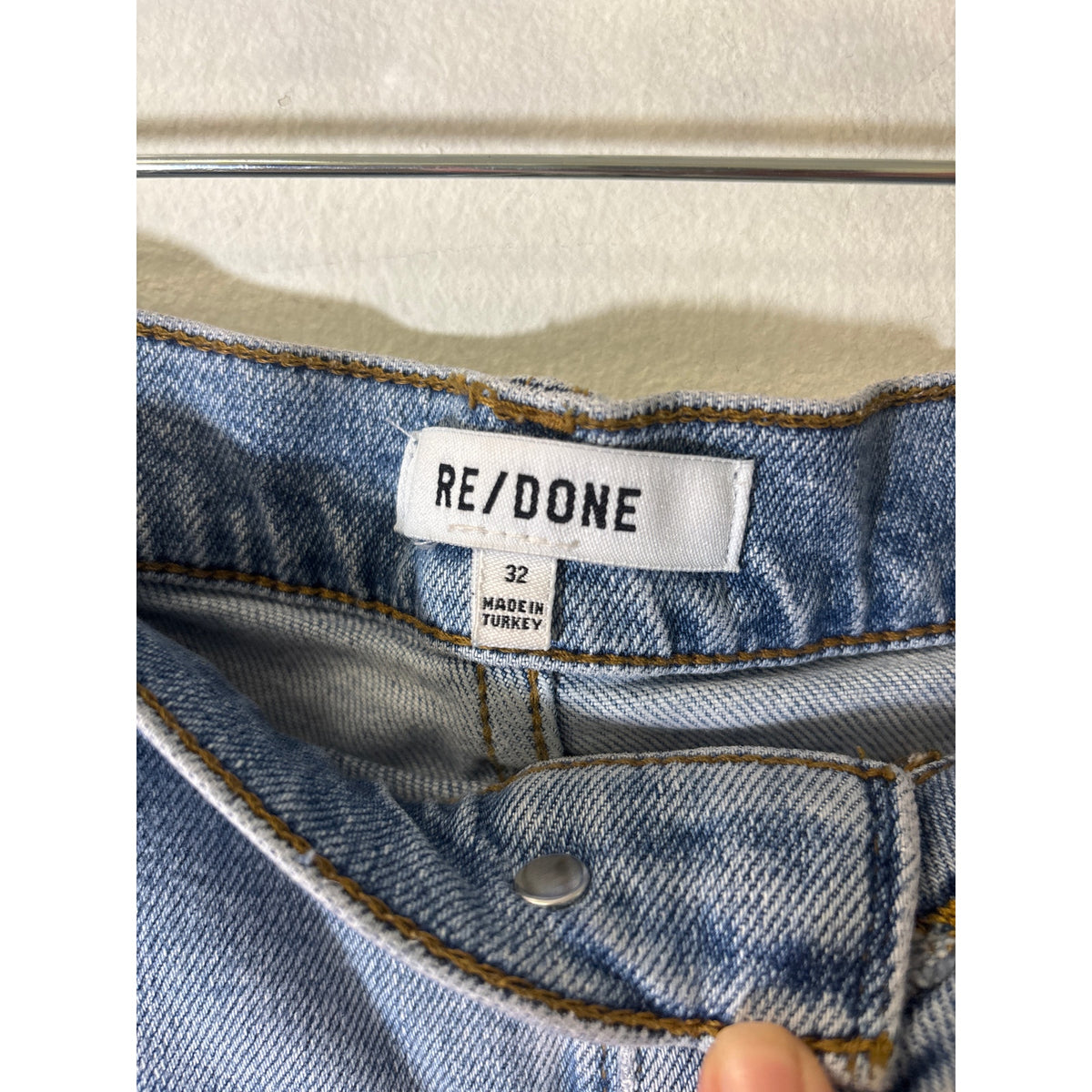 Re/Done Light Wash Straight Leg Denim Blue Jean Sz 32