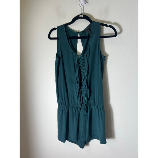 BCBG Maxazria Green Sleeveless Shorts Romper Sz XXS