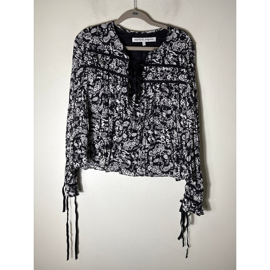 Rebecca Minkoff Black White Long Sleeve Top Sz S