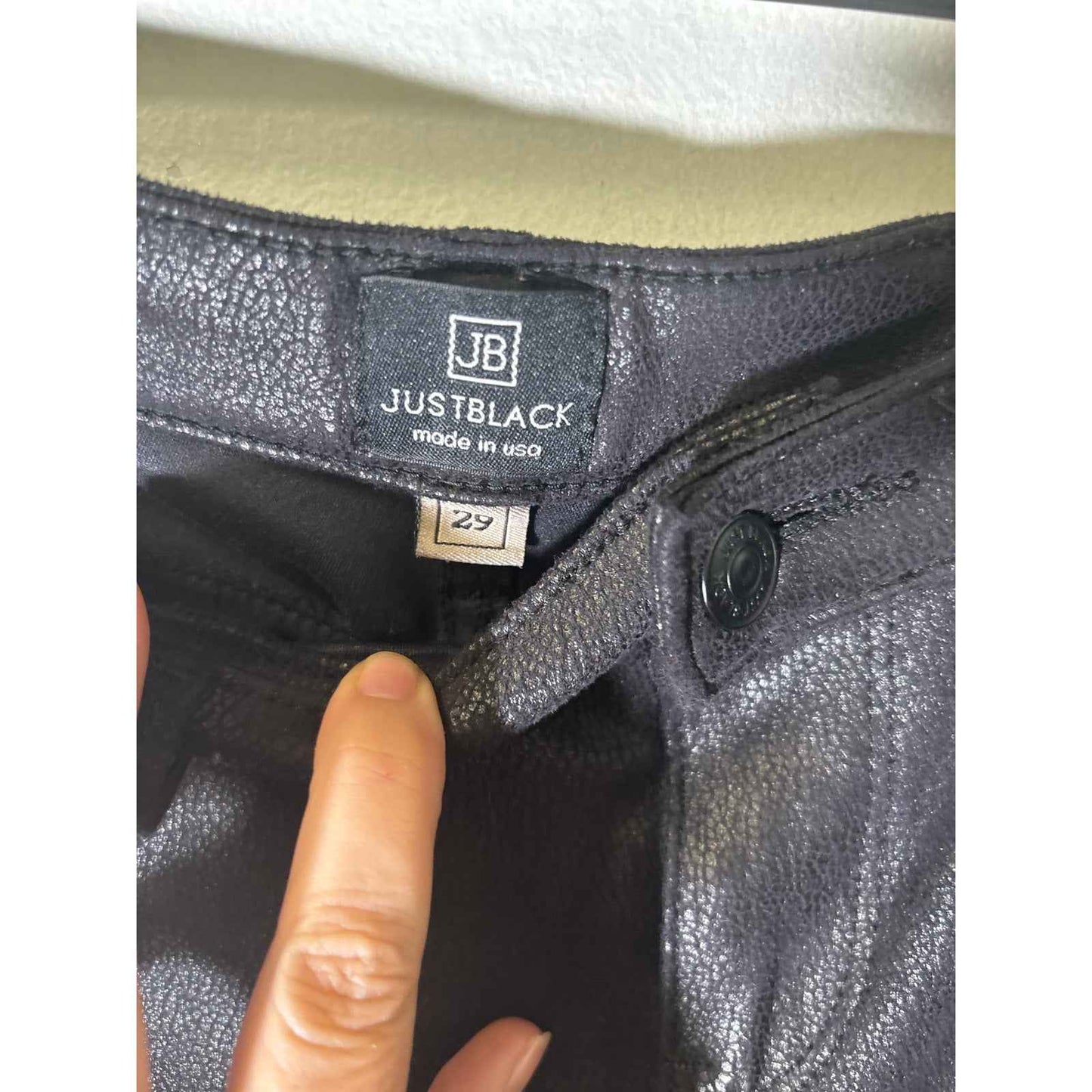 Just Black Soft Pebbled Black Denim Pants Sz 29