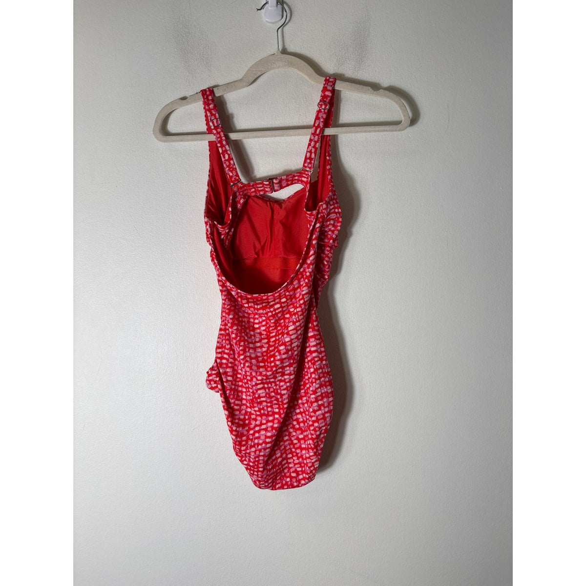 NWOT Athleta Red Pink Side Ruched One Piece Bathing Suit Sz XS