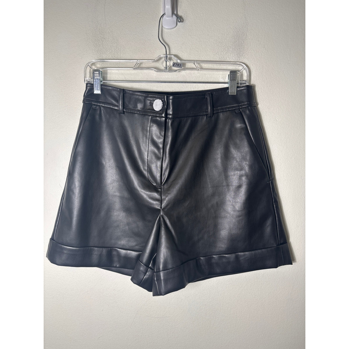 NWT LOFT Black Faux Leather High Waisted Shorts Sz 4