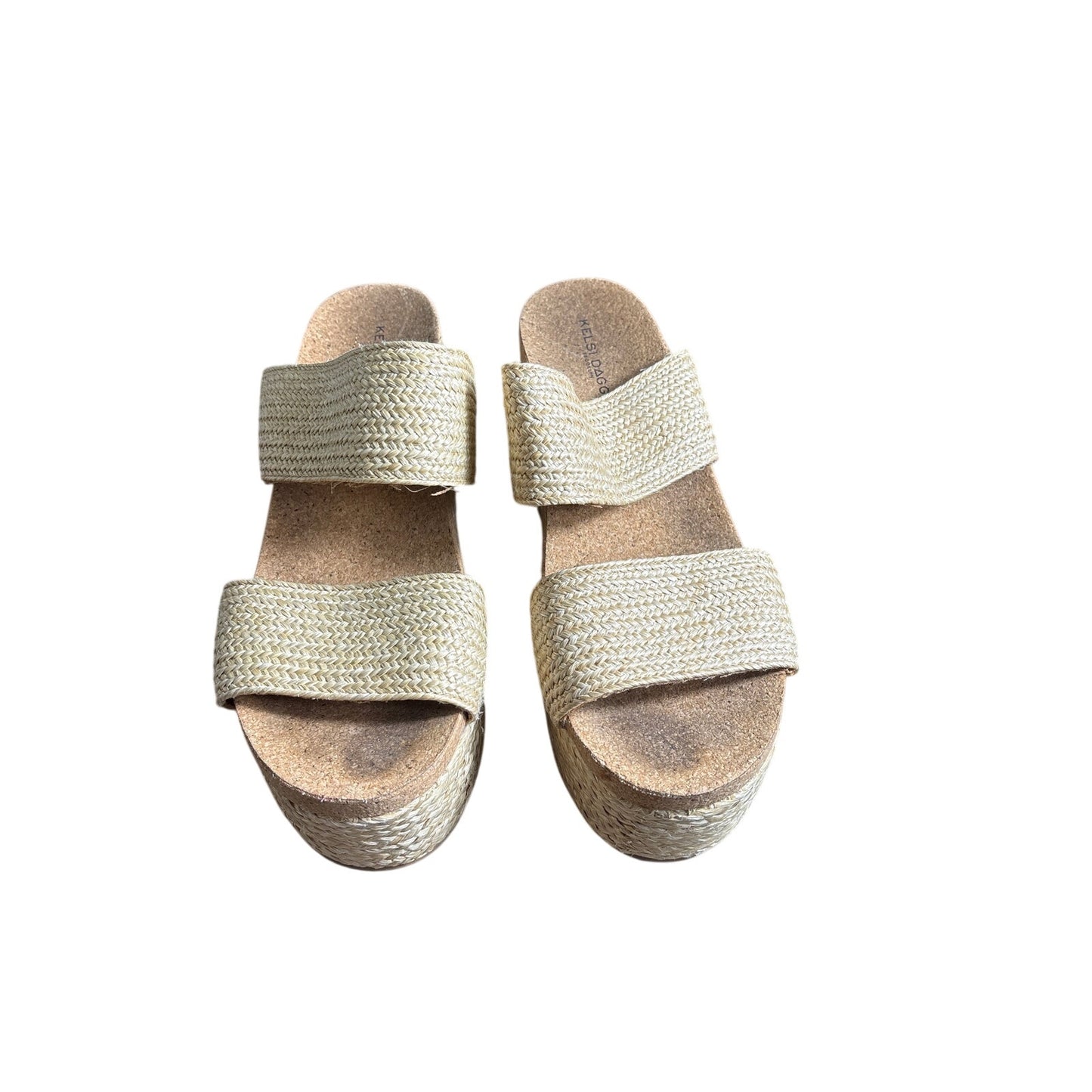 Kelsi Dagger Platform Rafia Sandals Sz 9