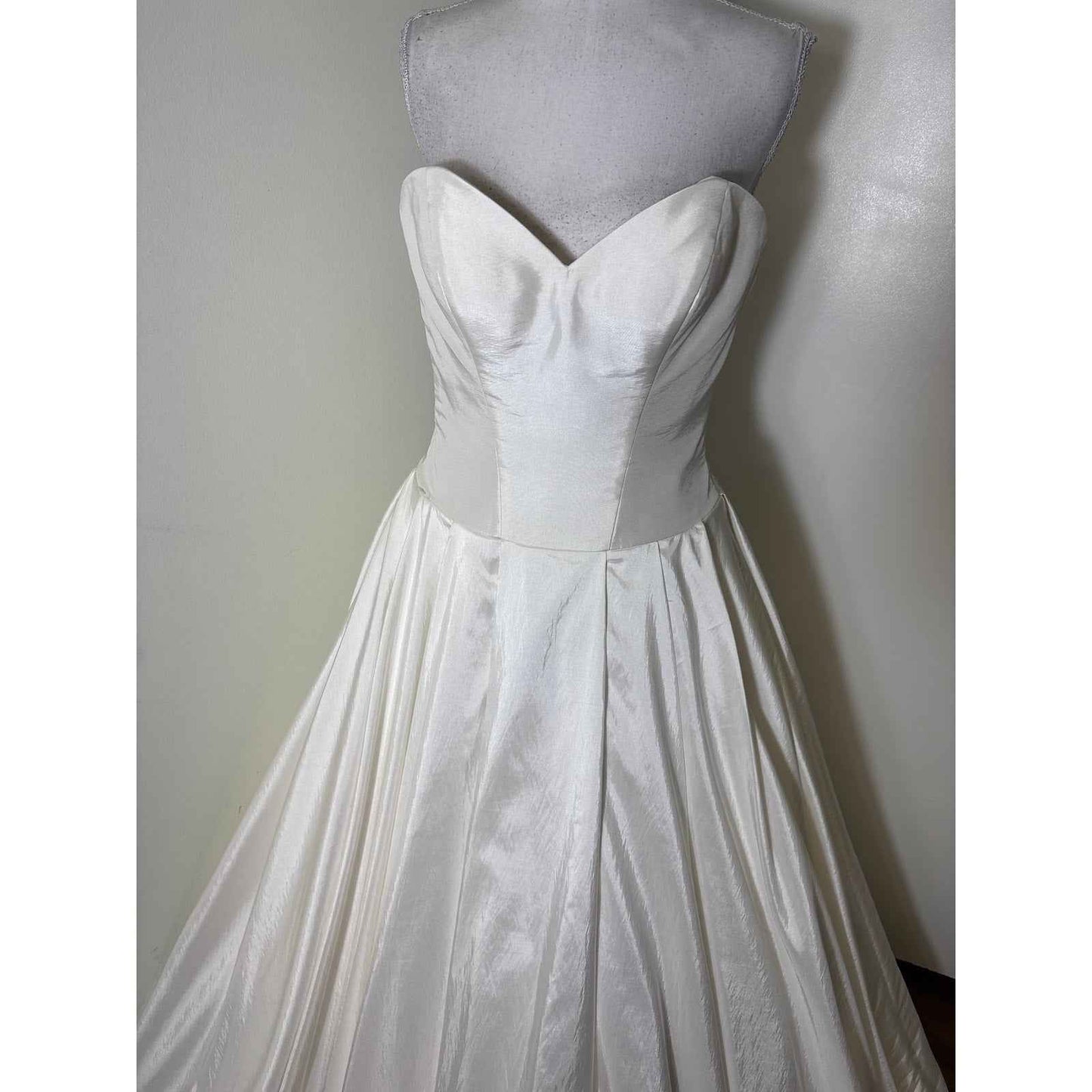 Antique White Strapless Satin Gown Sz 4 from Diane's Formal Affair