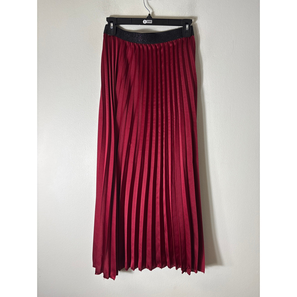 Natacha Red Mini Pleat Midi Skirt Sz S