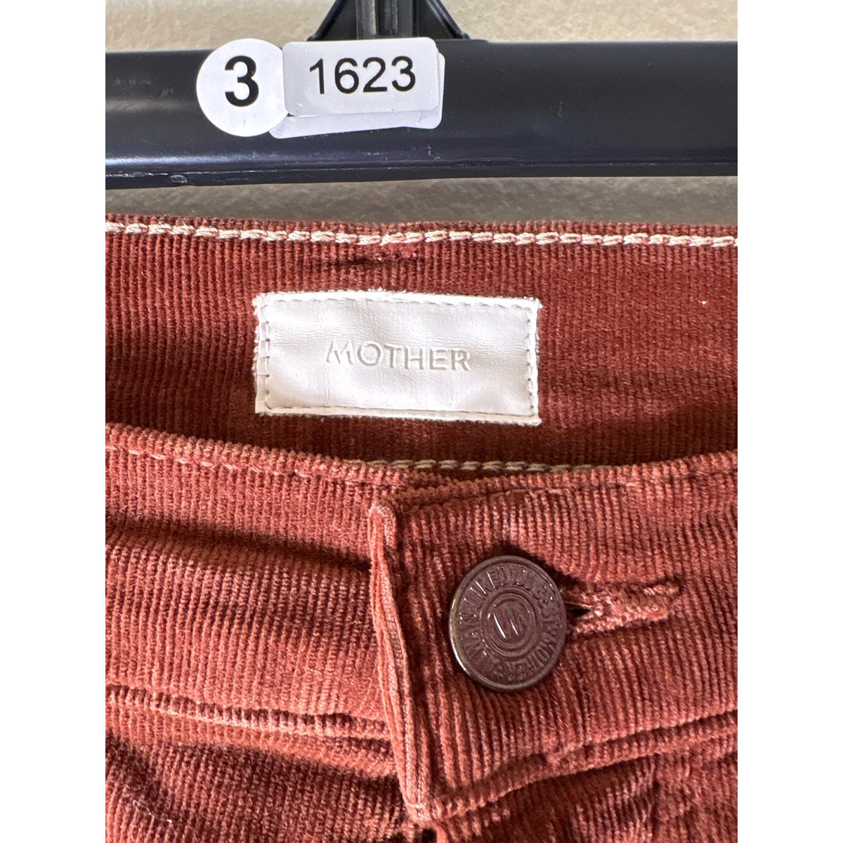 Mother Orange Skinny Cord The Tomcat Ankle 5 Pocket Denim Sz 25