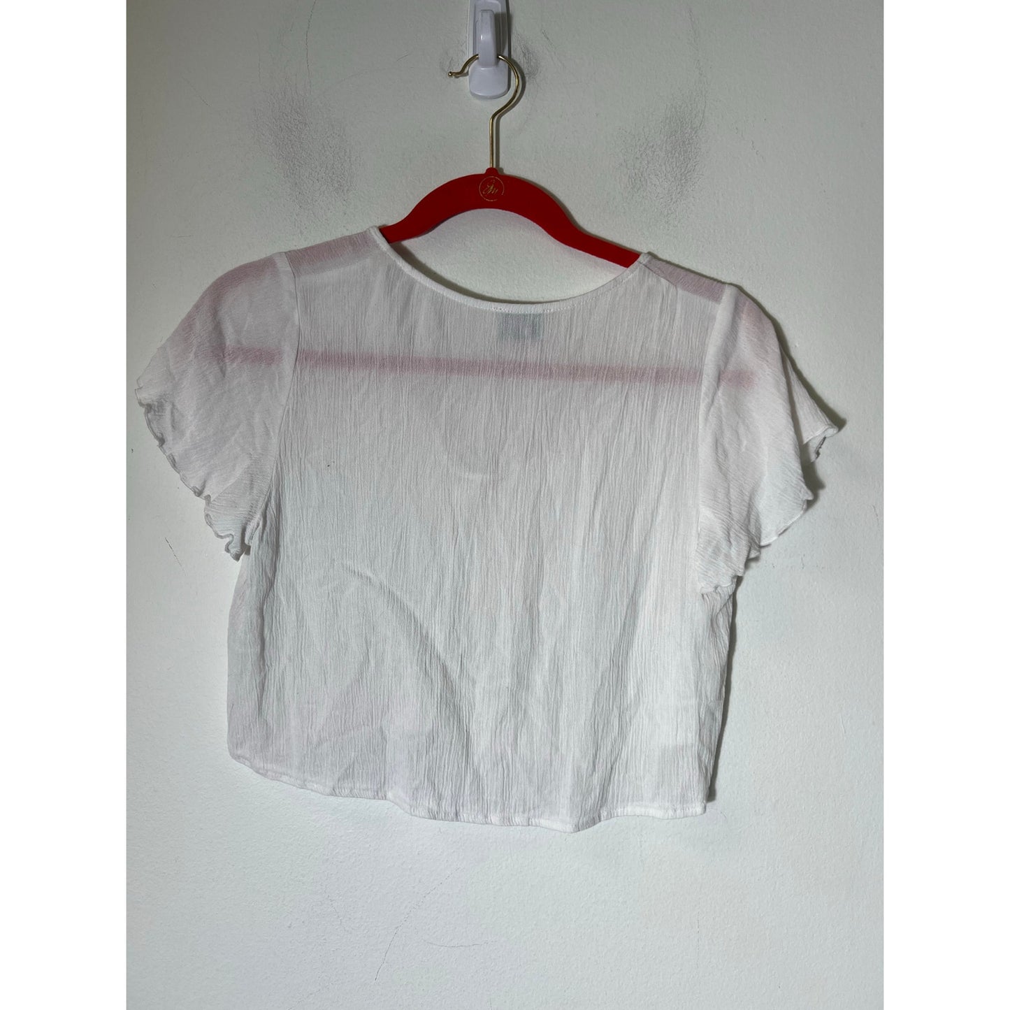 Show Me Your Mumu White Cap Sleeve Crop Top Sz XS