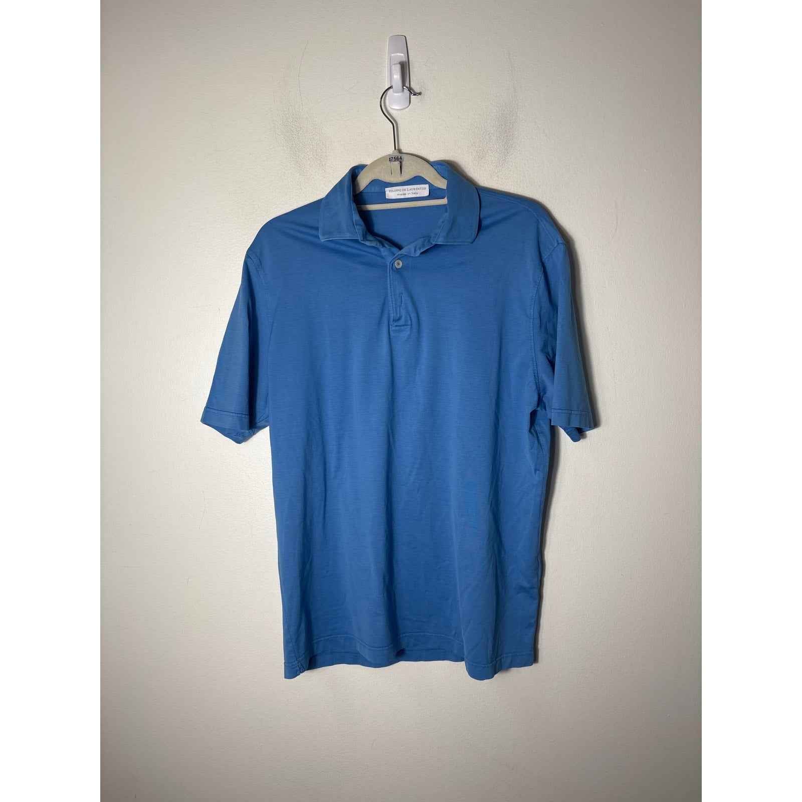 Men's Filippo De Laurentiis Sky Blue Soft Tee Polo Sz 52 (large)