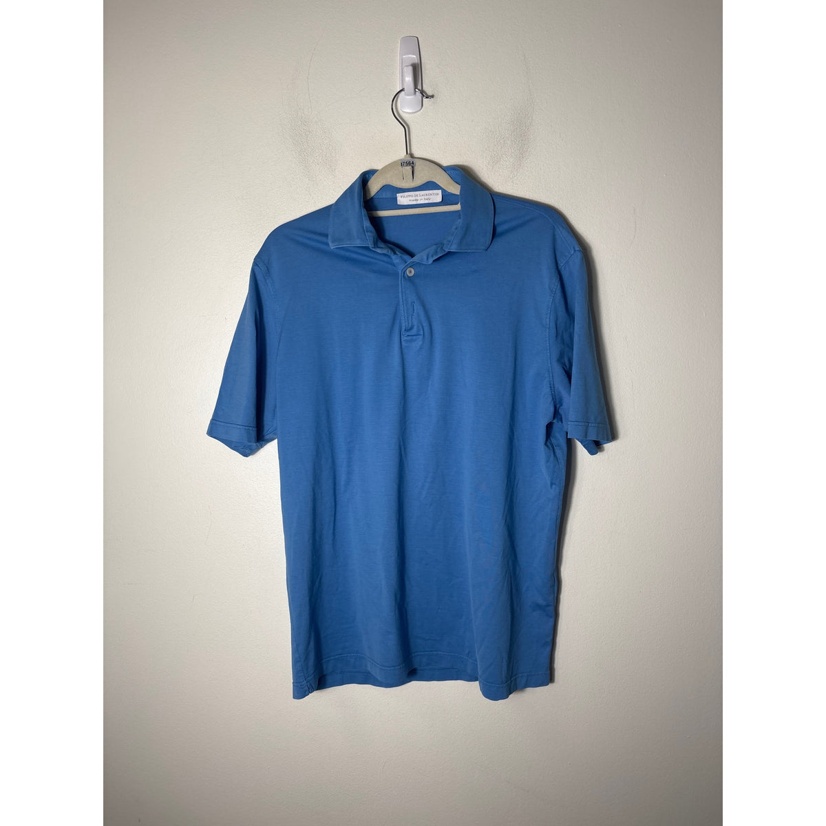 Men's Filippo De Laurentiis Sky Blue Soft Tee Polo Sz 52 (large)