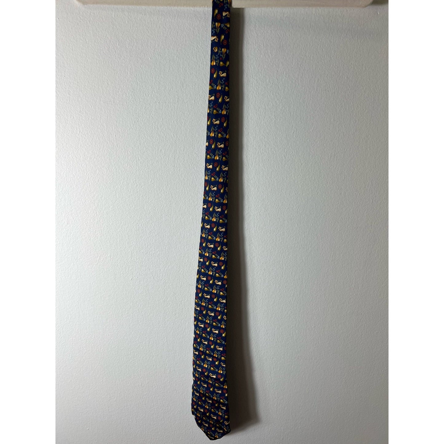 Salvatore Ferragamo Men's Navy Fruit and Flower Print Tie